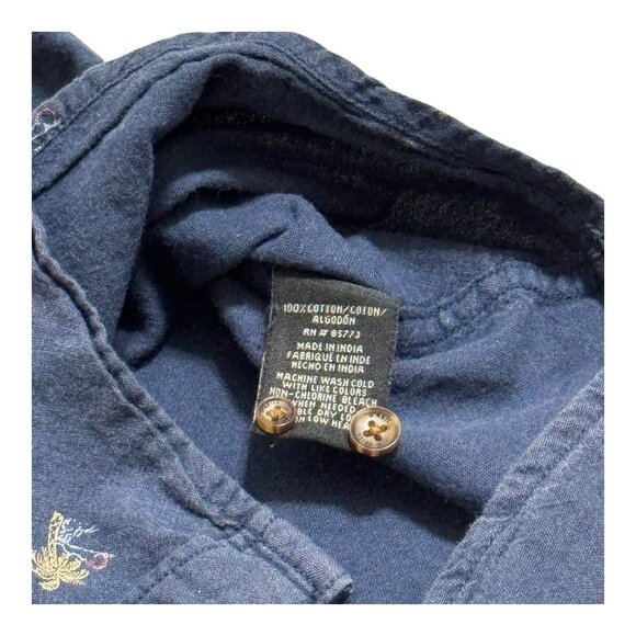 O’Neill Men’s XL Blue Palm Tree Print Button Up Shirt Modern Fit Surf Beach - Picture 3 of 8